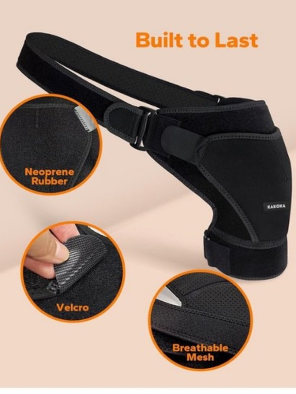 Adult Adjustable Shoulder Brace Compression Stability Support Unisex Men Women - Picture 9 of 9